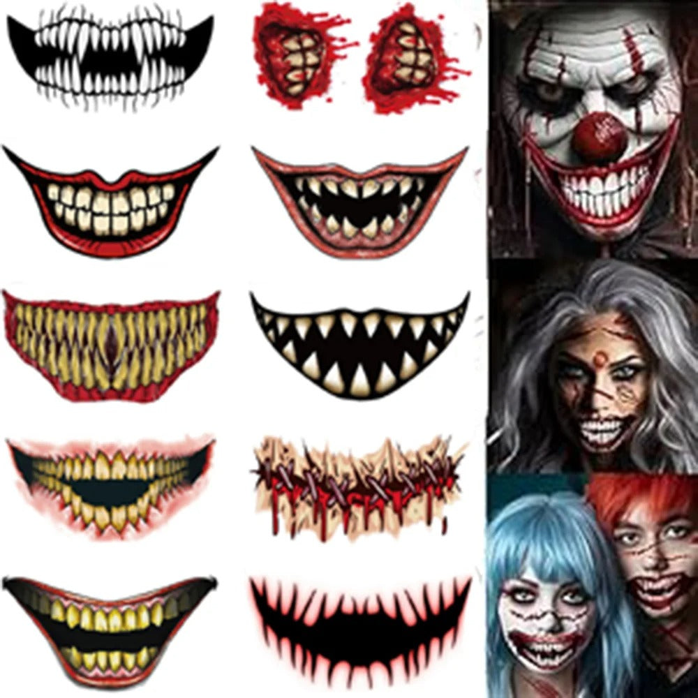 Fright Night Faces - Temporary Tattoo Realistic & Easy To Remove 😈