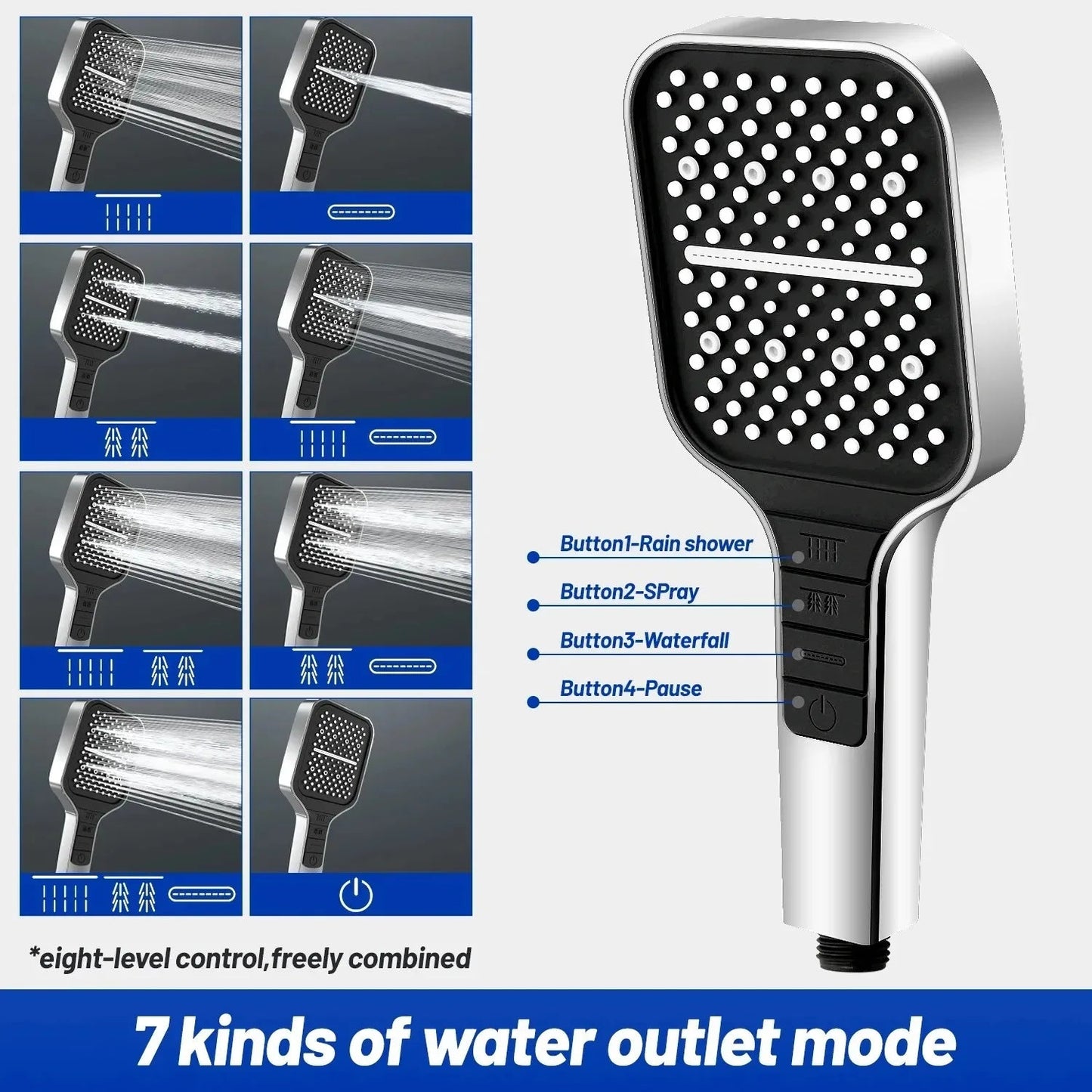 (🔥50% OFF) 7-speed Oversized Panel Pressurized Shower Head