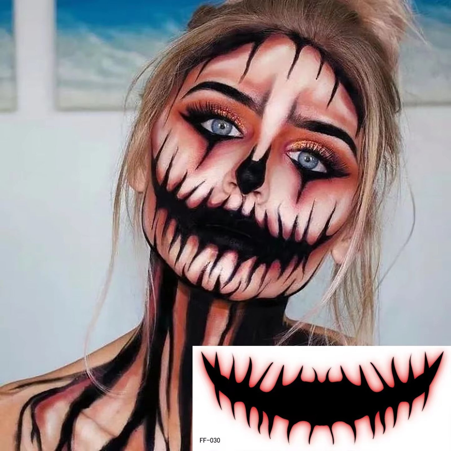 Fright Night Faces - Temporary Tattoo Realistic & Easy To Remove 😈