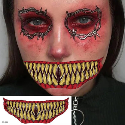 Fright Night Faces - Temporary Tattoo Realistic & Easy To Remove 😈